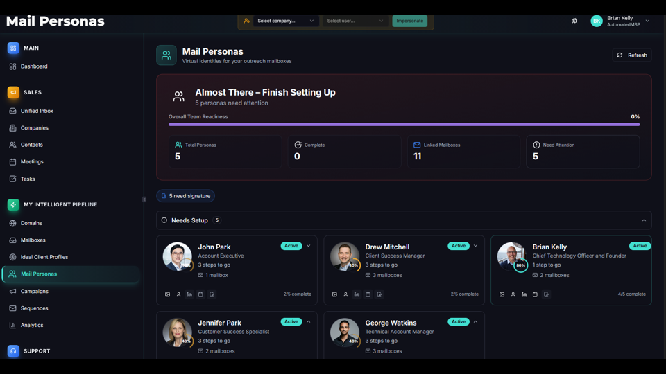 AutomatedMSP Mail Personas: Every mailbox gets a real identity with name, title, and headshot