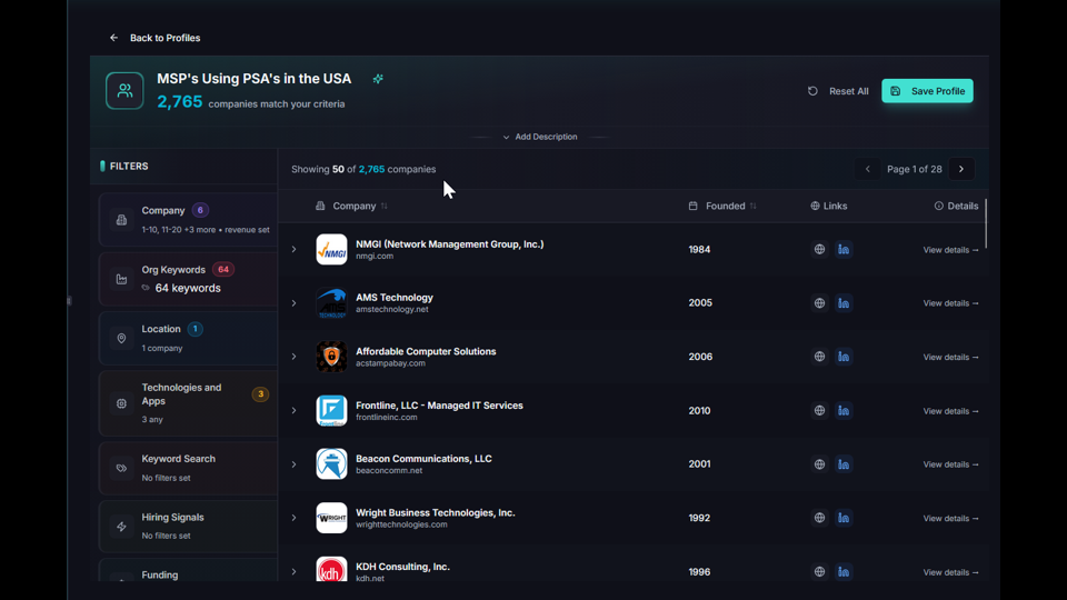 AutomatedMSP MSP Discovery: Find other MSPs by geography, tech stack, and PSA — ideal for M&A or partnerships
