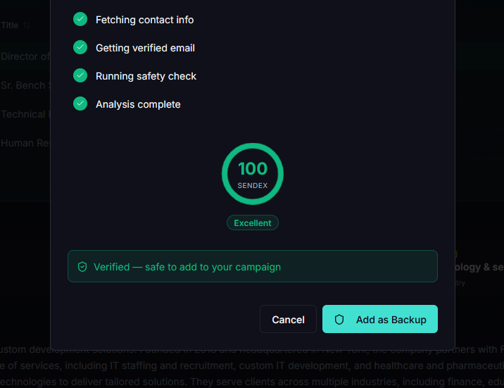 AutomatedMSP Safety and Security: Every contact is automatically verified with Kickbox before sending